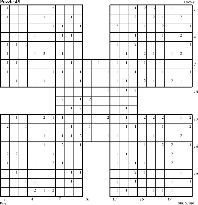 Step-by-Step Instructions for Puzzle 45 with all 3 steps marked