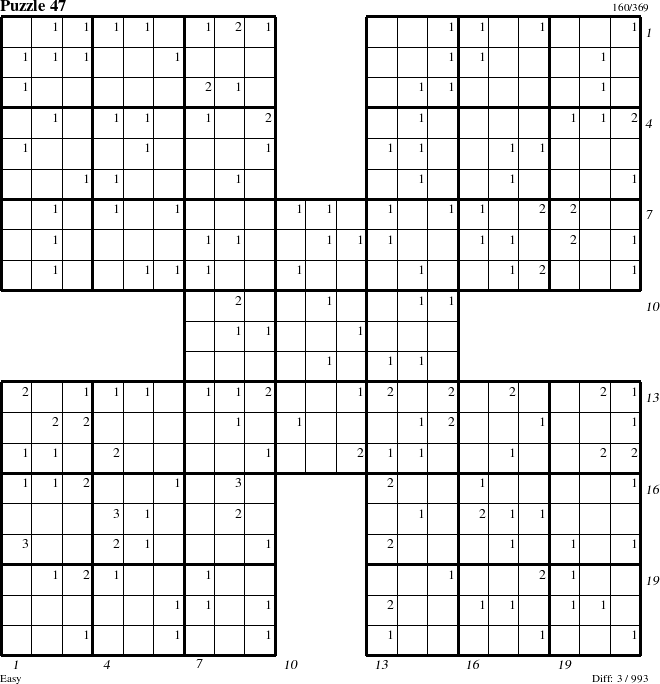 Step-by-Step Instructions for Puzzle 47 with all 3 steps marked