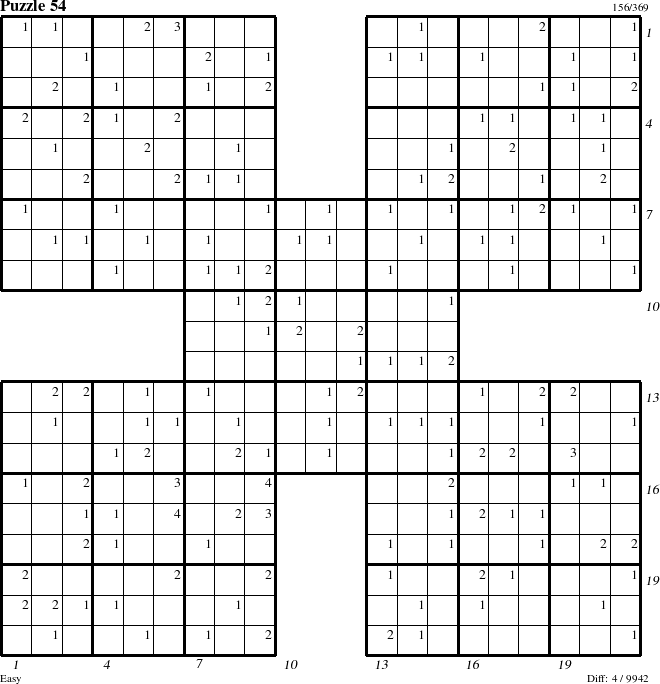 Step-by-Step Instructions for Puzzle 54 with all 4 steps marked