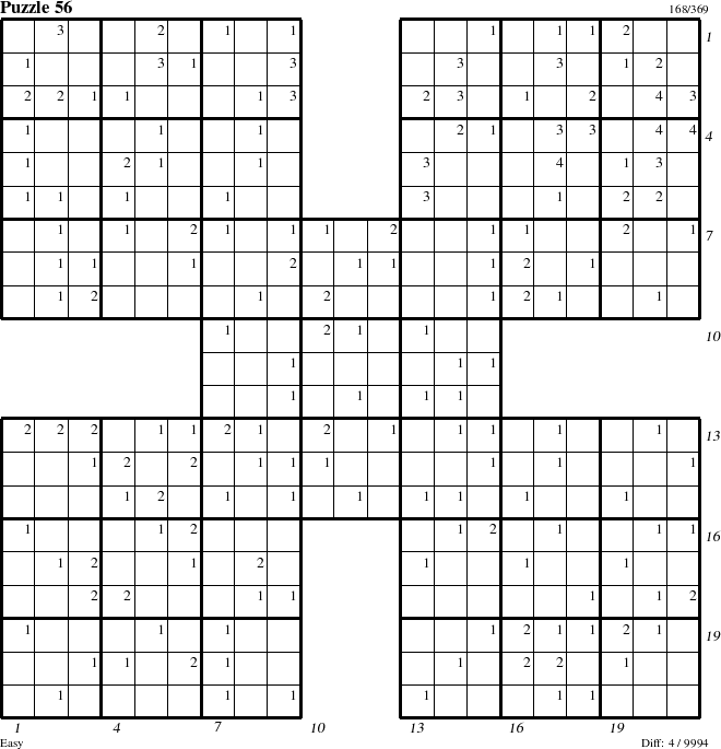 Step-by-Step Instructions for Puzzle 56 with all 4 steps marked