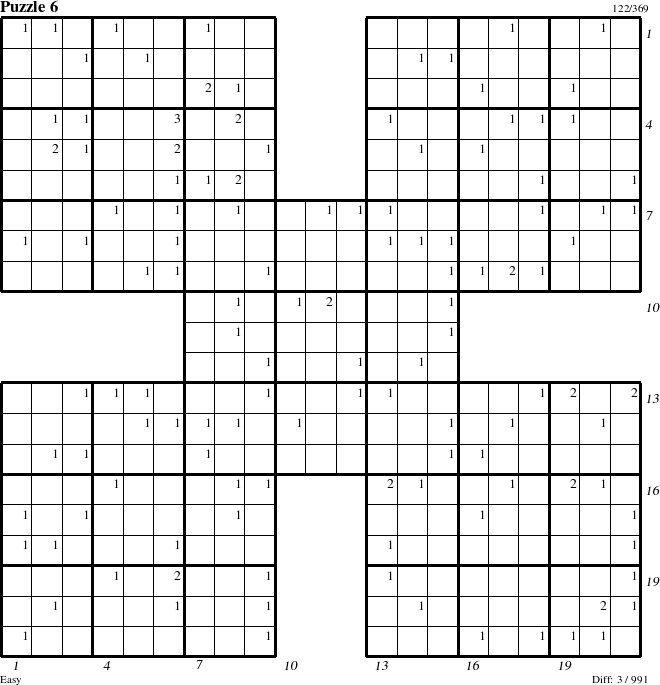 Step-by-Step Instructions for Puzzle 6 with all 3 steps marked