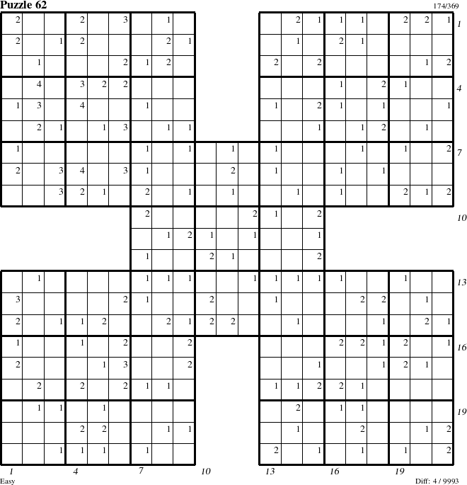 Step-by-Step Instructions for Puzzle 62 with all 4 steps marked