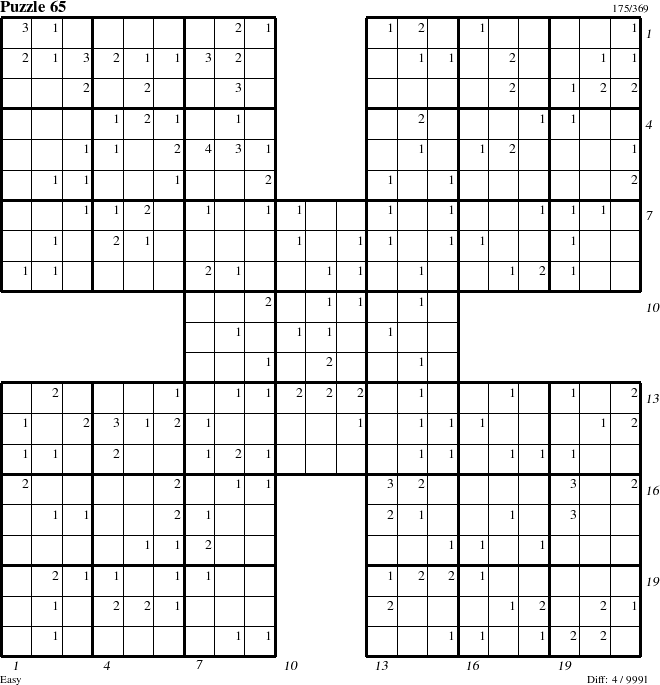 Step-by-Step Instructions for Puzzle 65 with all 4 steps marked