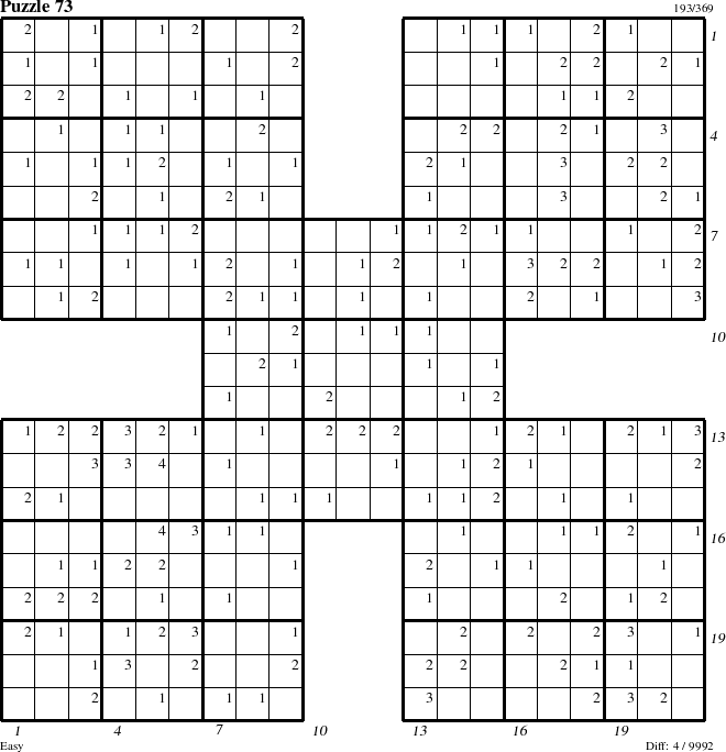 Step-by-Step Instructions for Puzzle 73 with all 4 steps marked