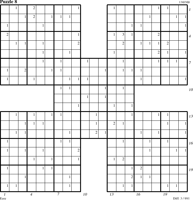 Step-by-Step Instructions for Puzzle 8 with all 3 steps marked