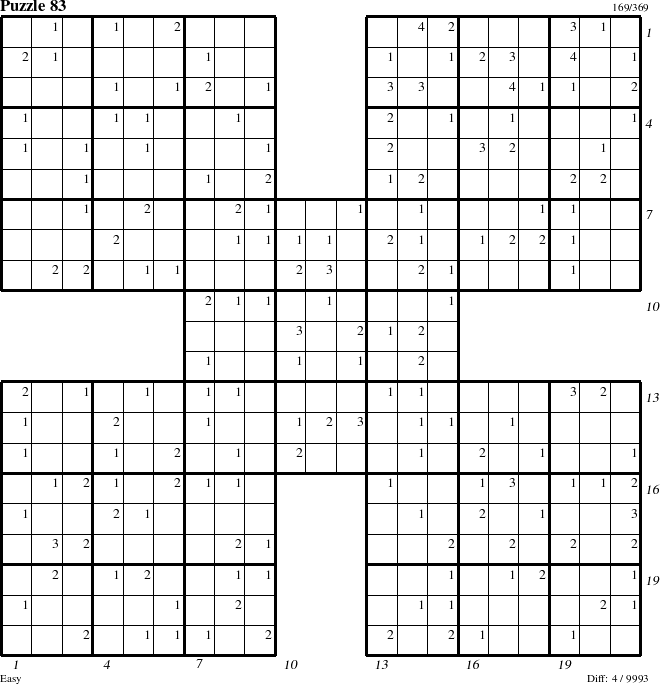 Step-by-Step Instructions for Puzzle 83 with all 4 steps marked