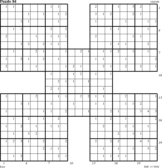 Step-by-Step Instructions for Puzzle 84 with all 4 steps marked