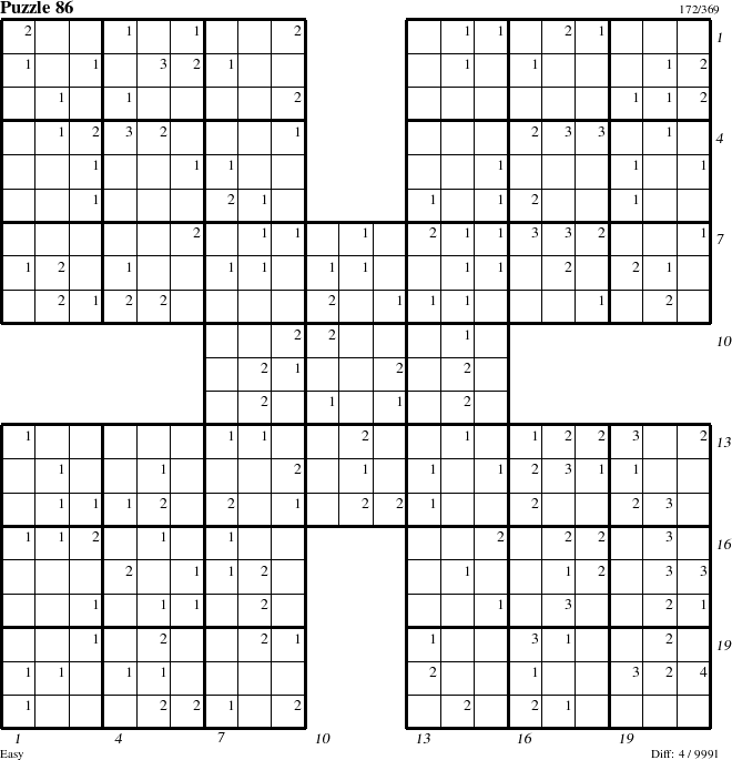 Step-by-Step Instructions for Puzzle 86 with all 4 steps marked