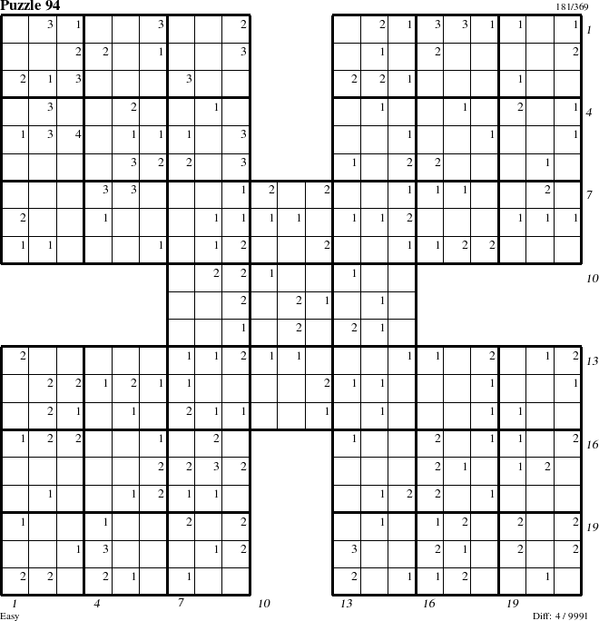 Step-by-Step Instructions for Puzzle 94 with all 4 steps marked