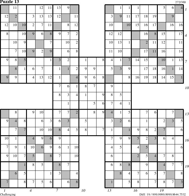 Step-by-Step Instructions for Puzzle 13 with all 19 steps marked