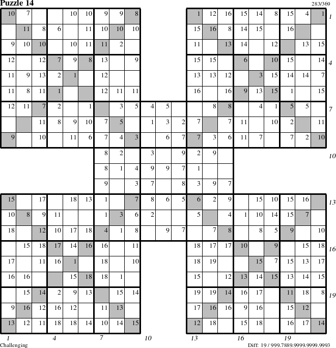 Step-by-Step Instructions for Puzzle 14 with all 19 steps marked