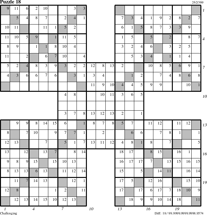 Step-by-Step Instructions for Puzzle 18 with all 18 steps marked