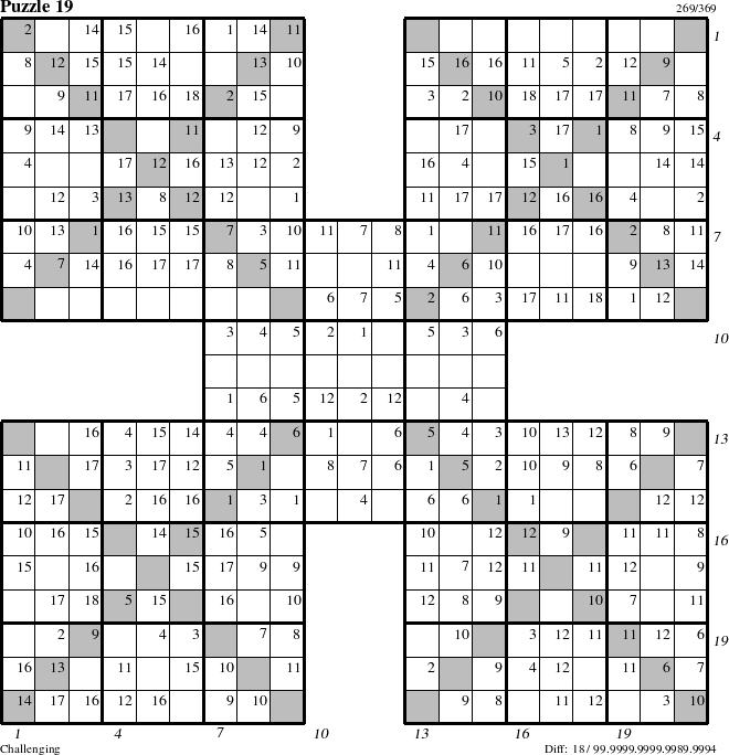 Step-by-Step Instructions for Puzzle 19 with all 18 steps marked