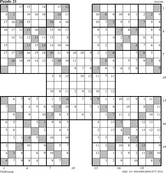 Step-by-Step Instructions for Puzzle 21 with all 19 steps marked