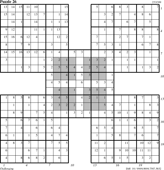 Step-by-Step Instructions for Puzzle 26 with all 16 steps marked