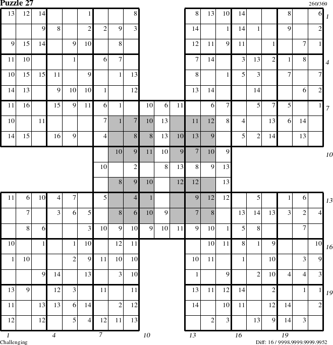 Step-by-Step Instructions for Puzzle 27 with all 16 steps marked