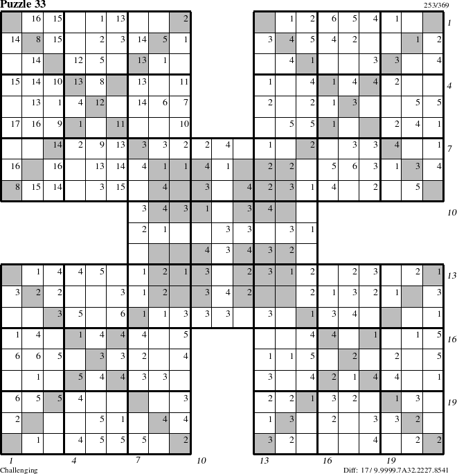 Step-by-Step Instructions for Puzzle 33 with all 17 steps marked