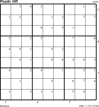 Step-by-Step Instructions for Puzzle 105 with all 7 steps marked