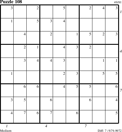 Step-by-Step Instructions for Puzzle 108 with all 7 steps marked