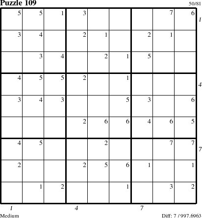 Step-by-Step Instructions for Puzzle 109 with all 7 steps marked