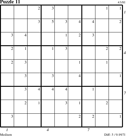 Step-by-Step Instructions for Puzzle 11 with all 5 steps marked