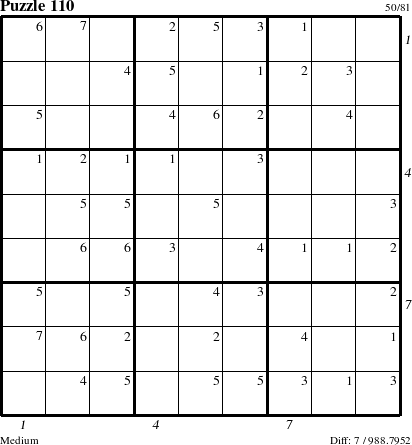 Step-by-Step Instructions for Puzzle 110 with all 7 steps marked