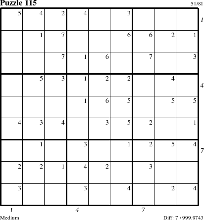 Step-by-Step Instructions for Puzzle 115 with all 7 steps marked