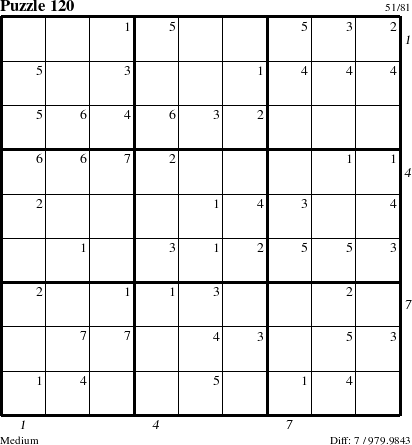 Step-by-Step Instructions for Puzzle 120 with all 7 steps marked