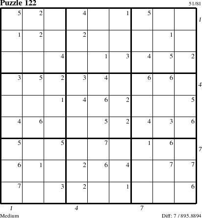 Step-by-Step Instructions for Puzzle 122 with all 7 steps marked