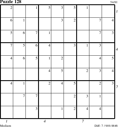 Step-by-Step Instructions for Puzzle 128 with all 7 steps marked