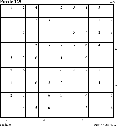 Step-by-Step Instructions for Puzzle 129 with all 7 steps marked