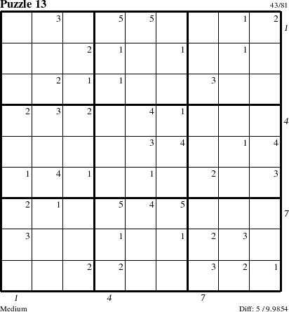 Step-by-Step Instructions for Puzzle 13 with all 5 steps marked