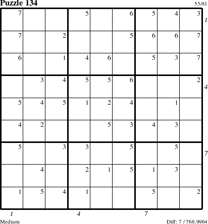 Step-by-Step Instructions for Puzzle 134 with all 7 steps marked