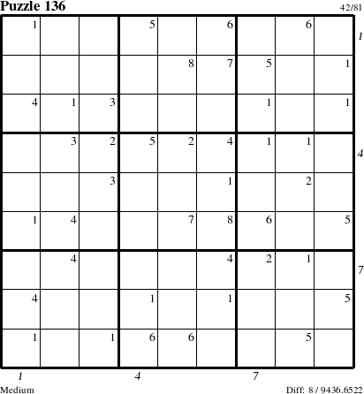 Step-by-Step Instructions for Puzzle 136 with all 8 steps marked