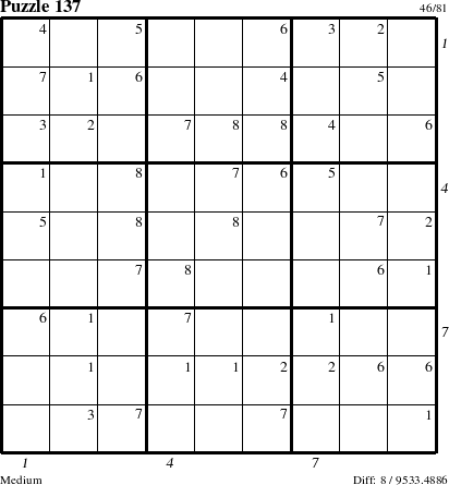 Step-by-Step Instructions for Puzzle 137 with all 8 steps marked