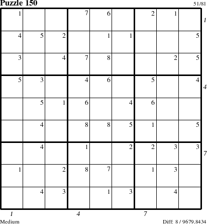 Step-by-Step Instructions for Puzzle 150 with all 8 steps marked