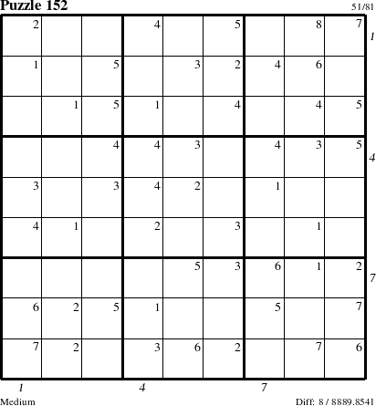 Step-by-Step Instructions for Puzzle 152 with all 8 steps marked