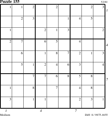 Step-by-Step Instructions for Puzzle 155 with all 8 steps marked