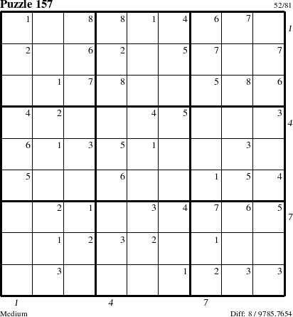 Step-by-Step Instructions for Puzzle 157 with all 8 steps marked