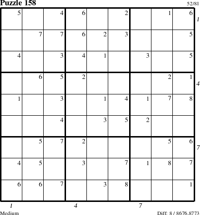 Step-by-Step Instructions for Puzzle 158 with all 8 steps marked