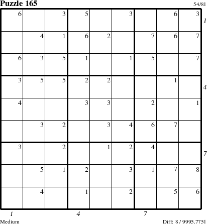 Step-by-Step Instructions for Puzzle 165 with all 8 steps marked