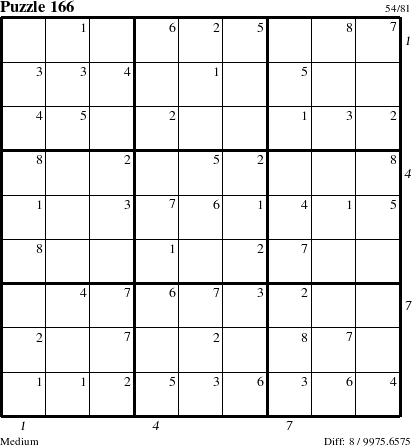 Step-by-Step Instructions for Puzzle 166 with all 8 steps marked