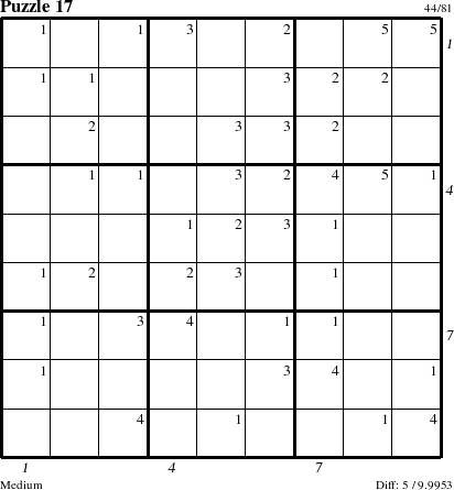 Step-by-Step Instructions for Puzzle 17 with all 5 steps marked