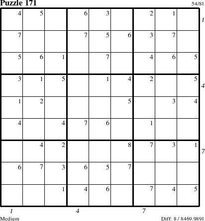 Step-by-Step Instructions for Puzzle 171 with all 8 steps marked