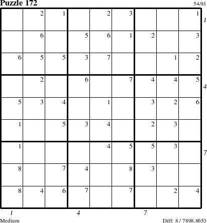 Step-by-Step Instructions for Puzzle 172 with all 8 steps marked