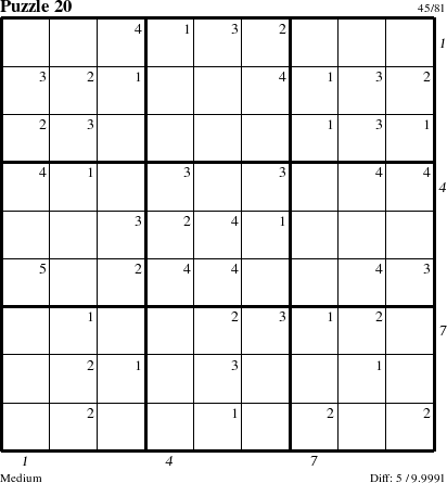 Step-by-Step Instructions for Puzzle 20 with all 5 steps marked