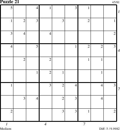 Step-by-Step Instructions for Puzzle 21 with all 5 steps marked