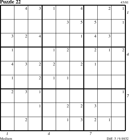 Step-by-Step Instructions for Puzzle 22 with all 5 steps marked