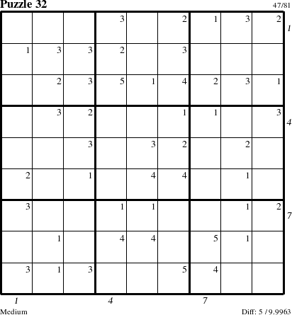 Step-by-Step Instructions for Puzzle 32 with all 5 steps marked