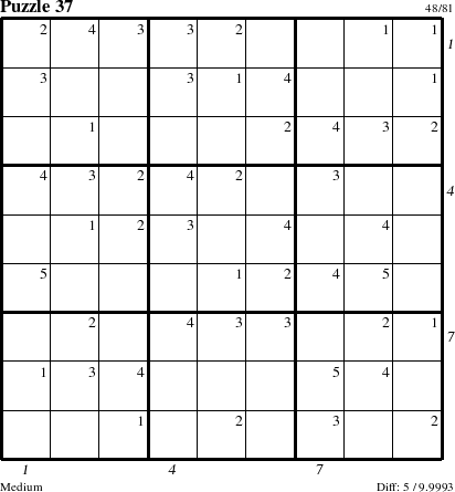 Step-by-Step Instructions for Puzzle 37 with all 5 steps marked